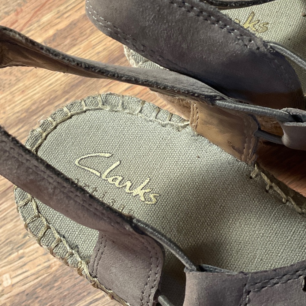 Clarks Women's Brown Slingback Espadrille Sandals Size 8.5M - Picture 5 of 6